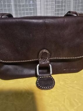 Jack Georges Vintage Mini Crossbody Bag, crafted from hand-stained brown buffalo